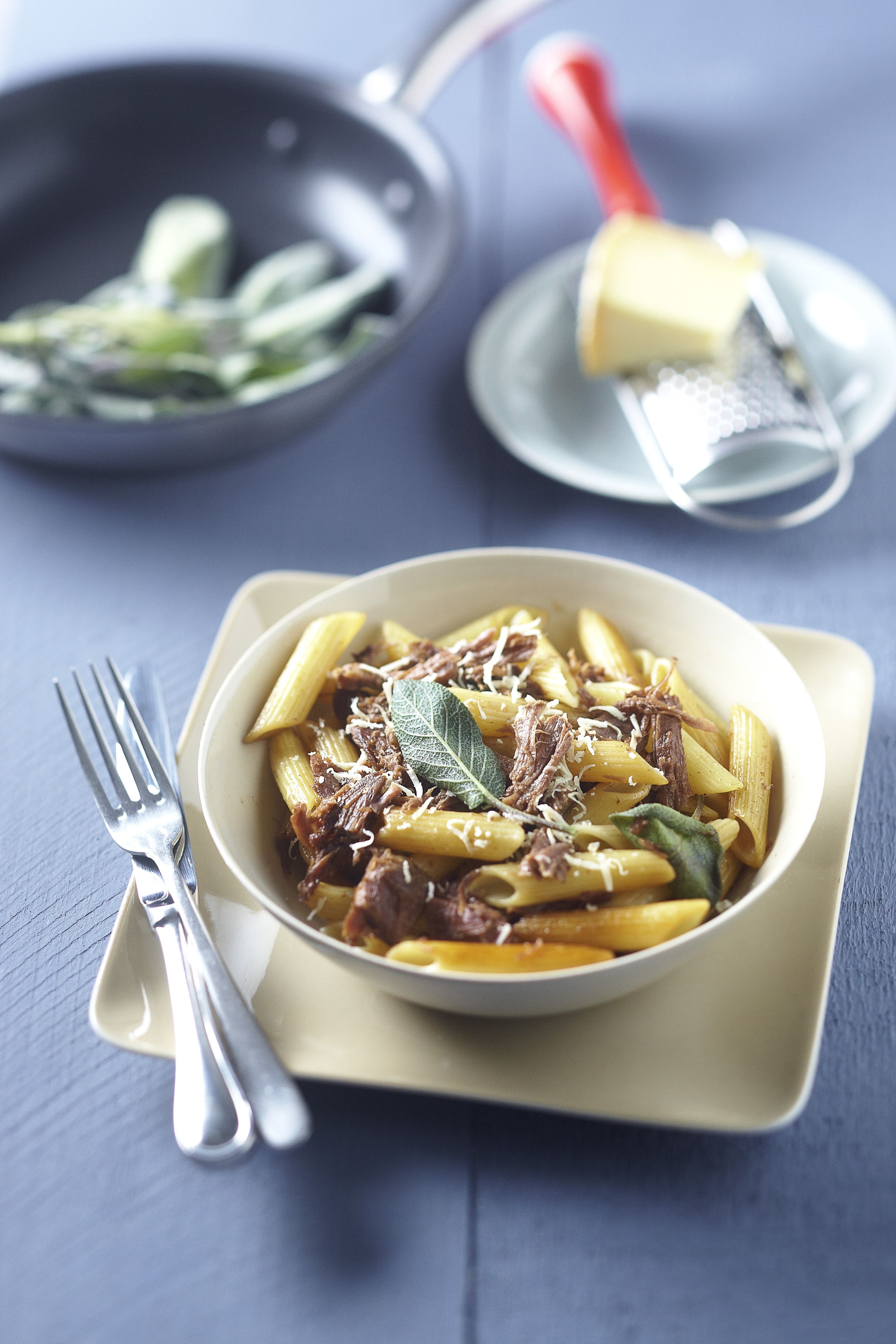 Penne au bœuf bio et beurre de sauge Penne au bœuf bio et beurre de sauge