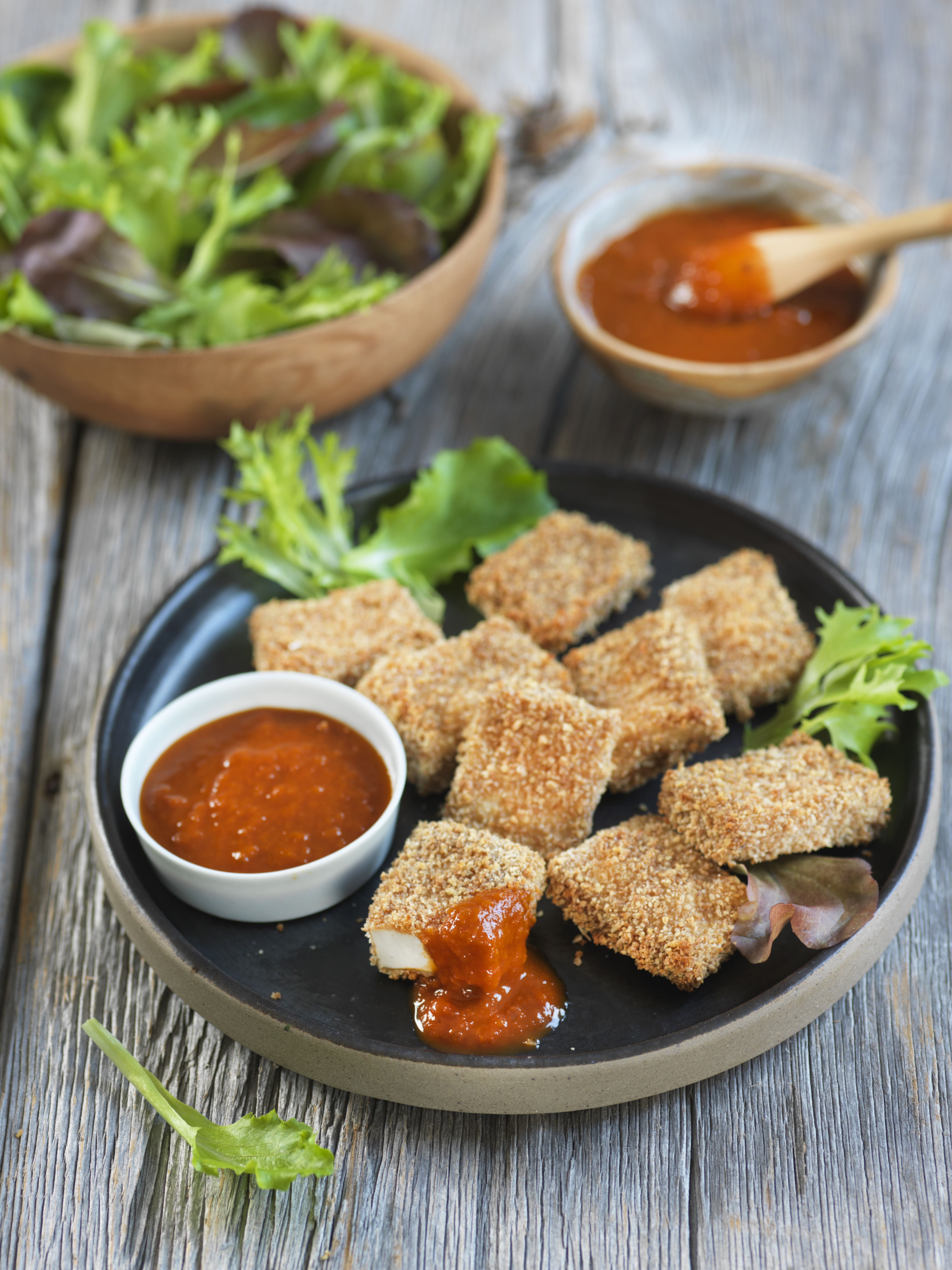 Nuggets de tofu et sauce barbecue maison Nuggets de tofu et sauce barbecue maison